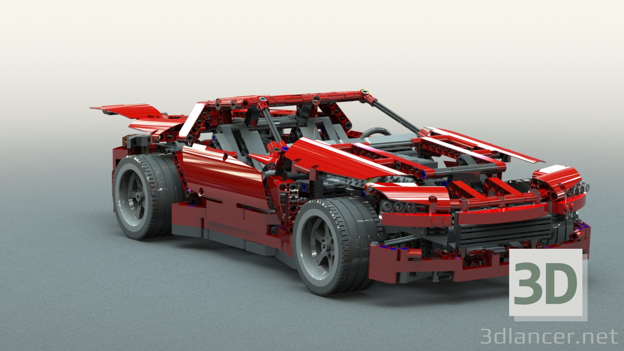 modèle 3D Supercar LEGO - preview