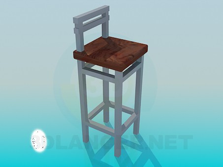 3d model Silla alta patas - vista previa