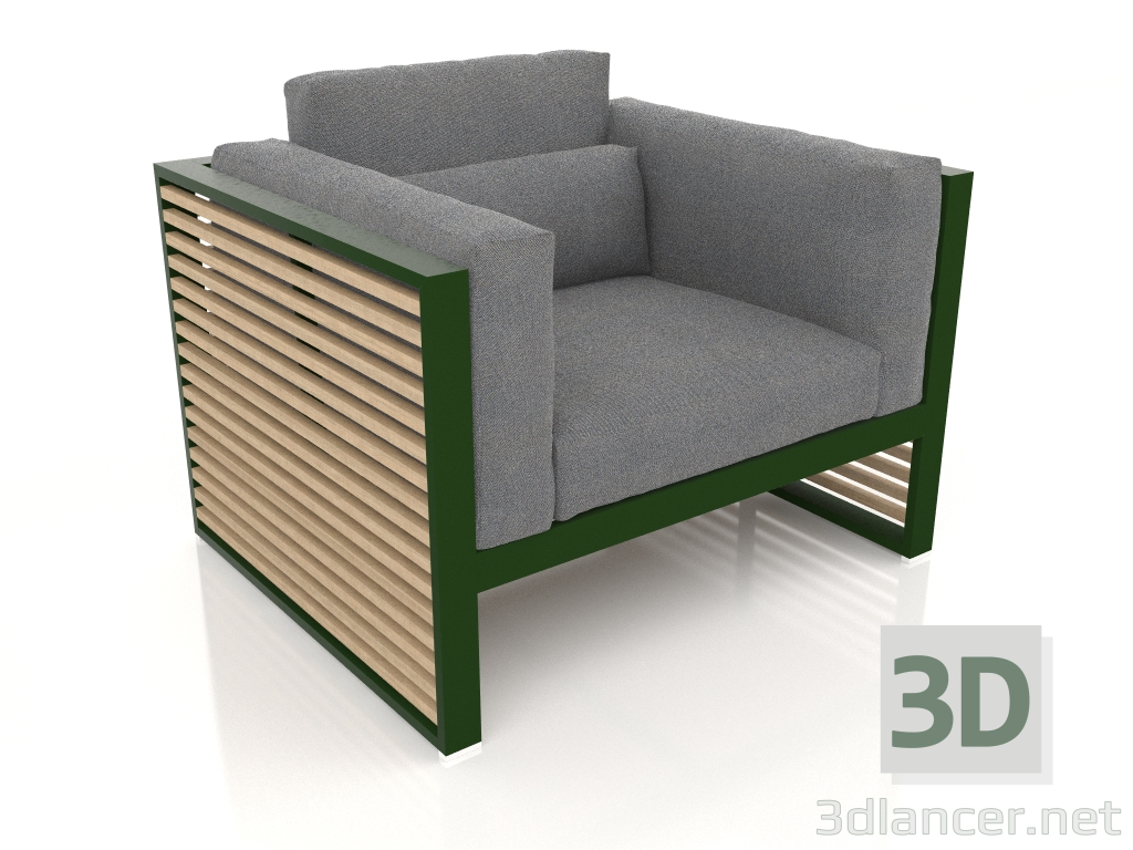 3d model Lounge chair with a high back (Bottle green) - preview