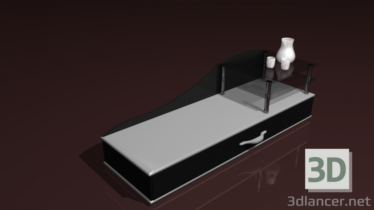 mini mesa con estantes 3D modelo Compro - render