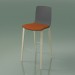 3d model Bar chair 3999 (4 wooden legs, polypropylene, with a pillow on the seat, white birch) - preview