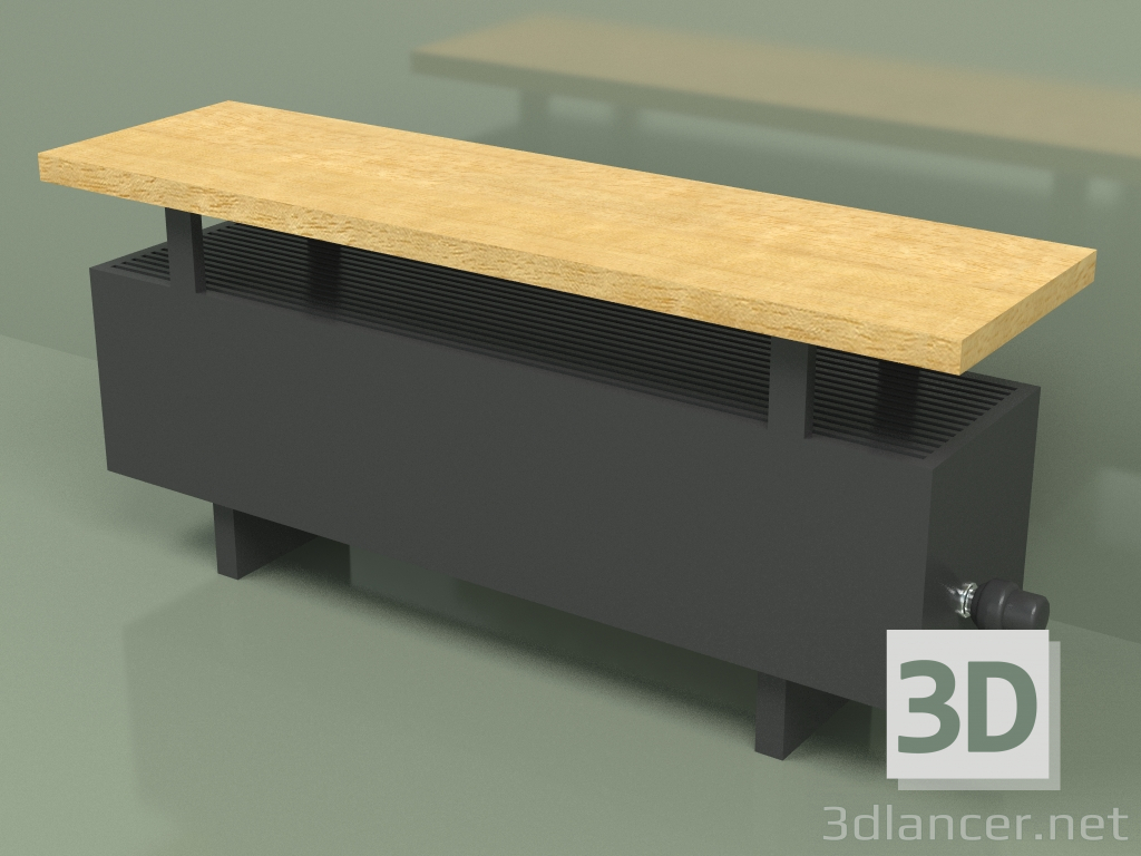 modello 3D Convector - Aura Bench (240x1000x236, RAL 9005) - anteprima