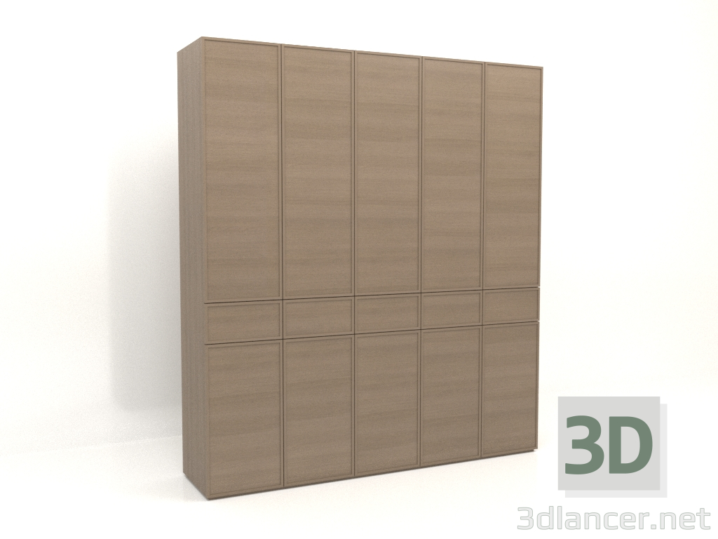 3d model Wardrobe MW 03 wood (2500x580x2800, wood grey) - preview