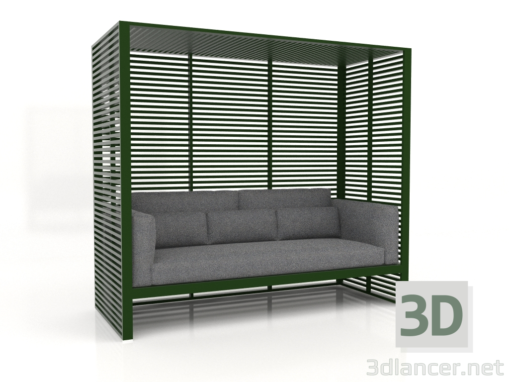 modèle 3D Canapé Al Fresco avec structure en aluminium et dossier haut (Vert bouteille) - preview