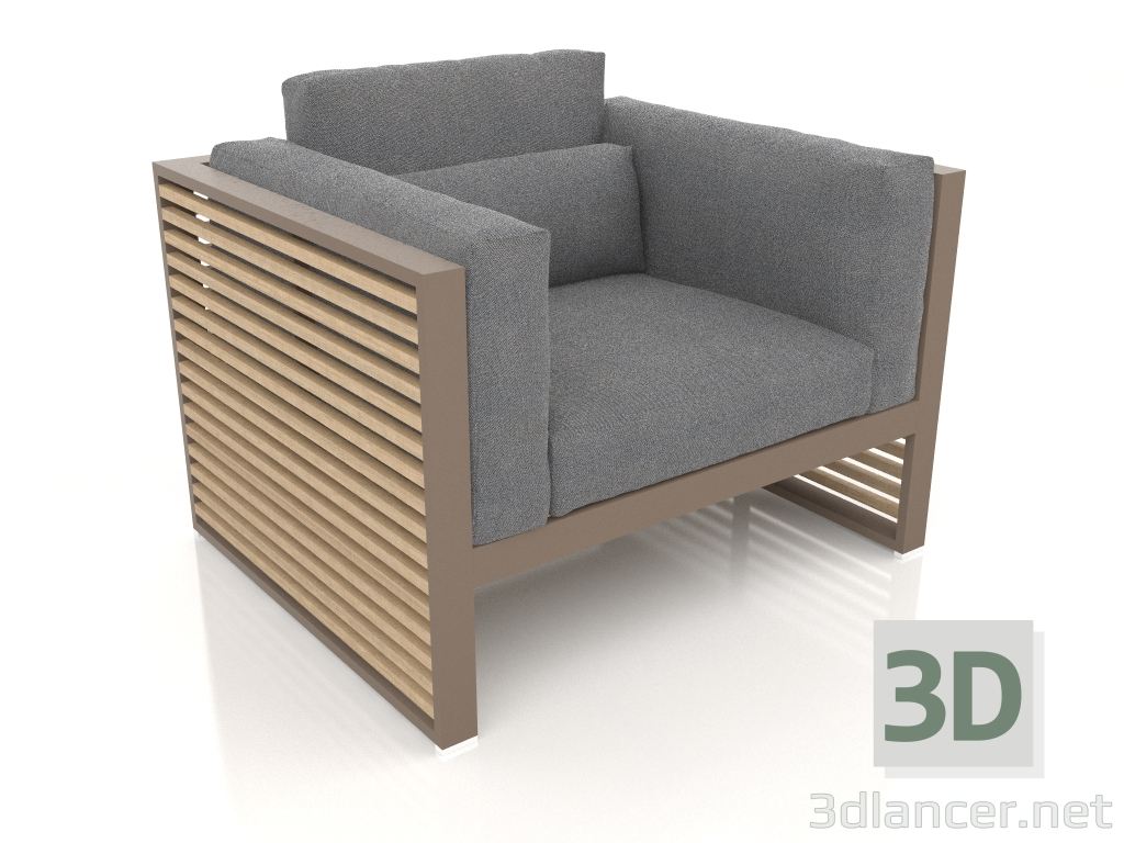 3d model Lounge chair with a high back (Bronze) - preview