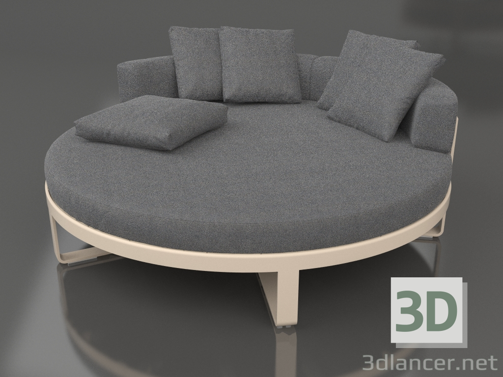 modello 3D Letto rotondo per relax (Sabbia) - anteprima