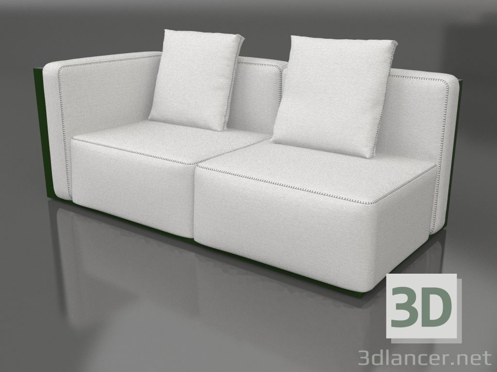 3d model Módulo sofá sección 1 izquierda (Verde botella) - vista previa