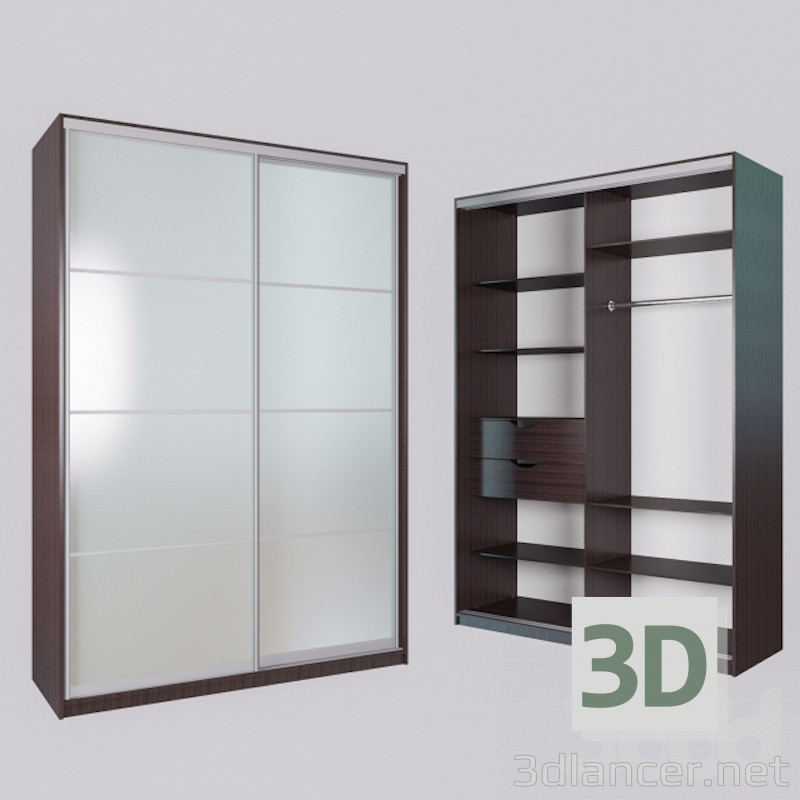 3D Modell Schiebetür Schrank - Vorschau