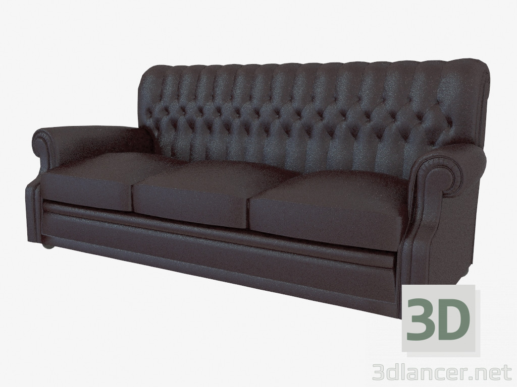 3D Modell Ledersofa dreifach - Vorschau