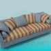 3d model Striped sofa with pillows - preview