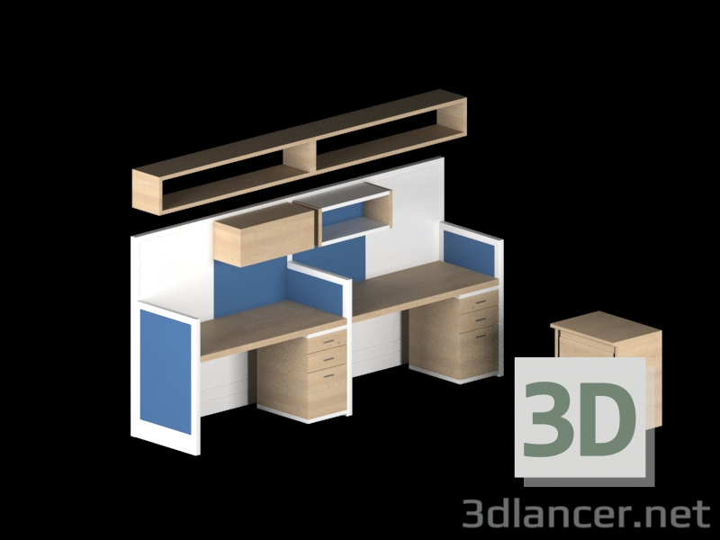 Modelo 3d PM STEELE DESK - preview