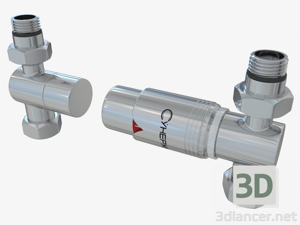 3D modeli Otomatik termostat doğrudan G 1/2 "HP x G 3/4" NG (set) - önizleme