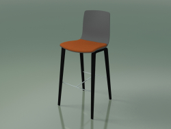 Bar chair 3999 (4 wooden legs, polypropylene, with a pillow on the seat, black birch)