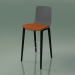 3d model Bar chair 3999 (4 wooden legs, polypropylene, with a pillow on the seat, black birch) - preview