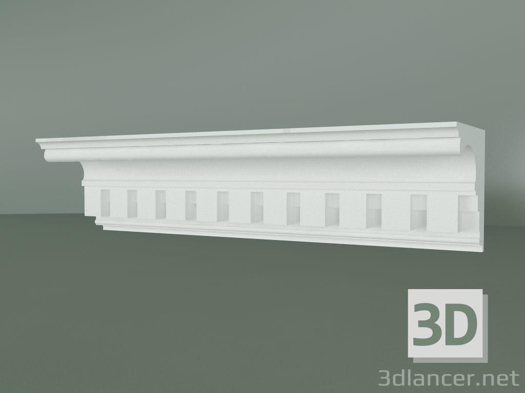 Modelo 3d Cornija de gesso com ornamento KV502 - preview