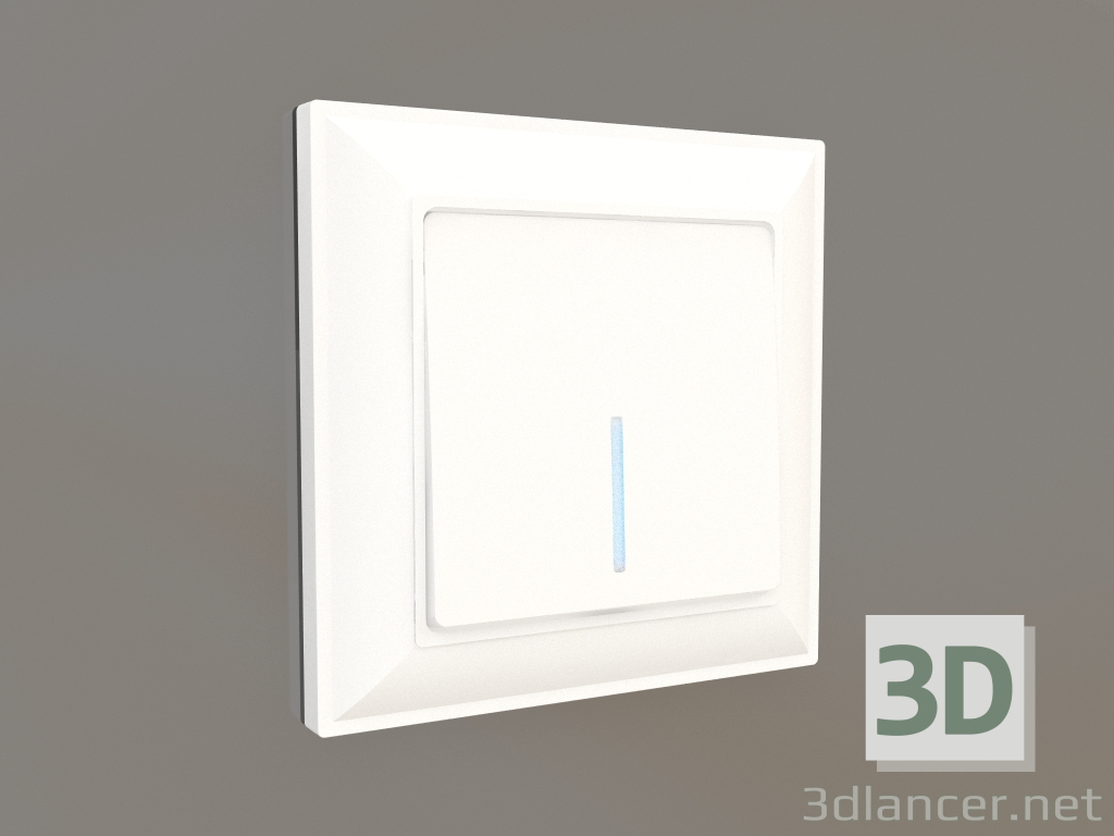 3d model Single-key switch with backlight (white gloss) - preview