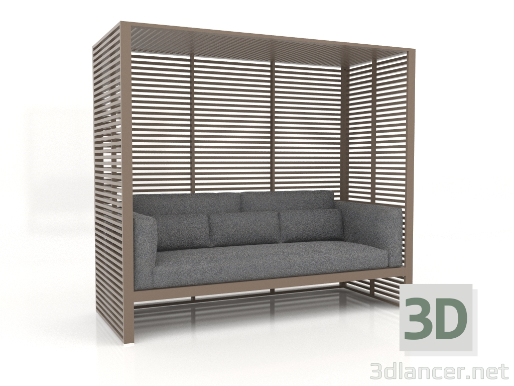 modello 3D Divano Al Fresco con struttura in alluminio e schienale alto (Bronzo) - anteprima