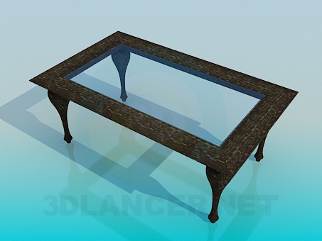 3d model Mesa de centro con superficie de cristal - vista previa