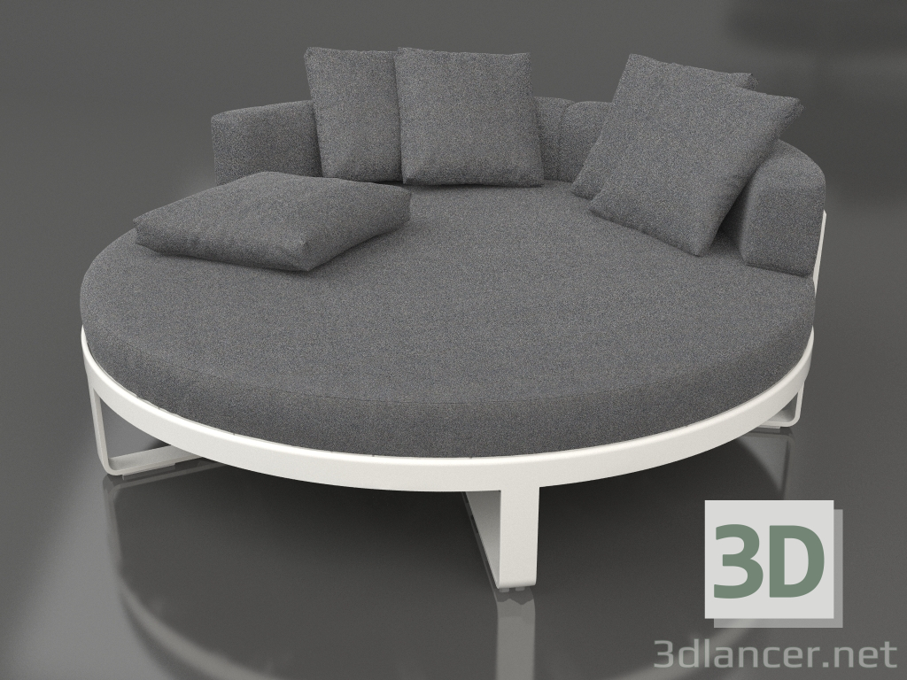 modello 3D Letto rotondo per relax (Grigio agata) - anteprima