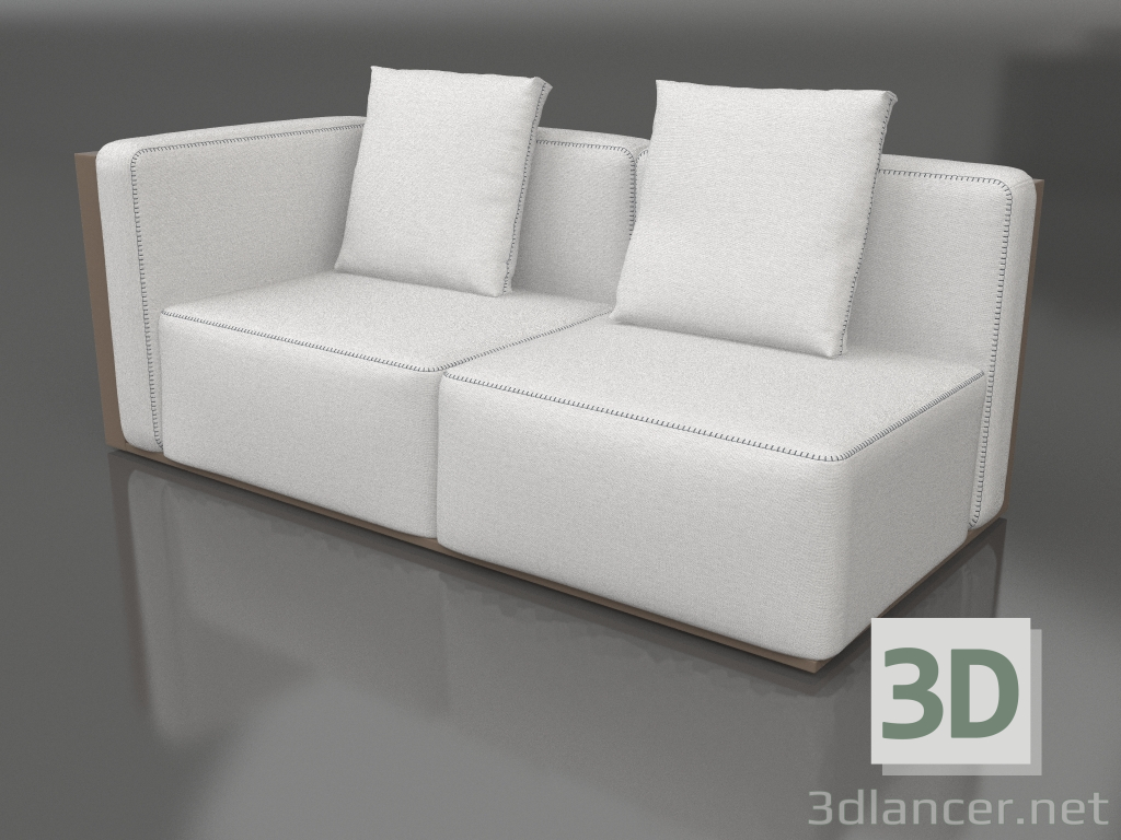 3d model Módulo sofá sección 1 izquierda (Bronce) - vista previa