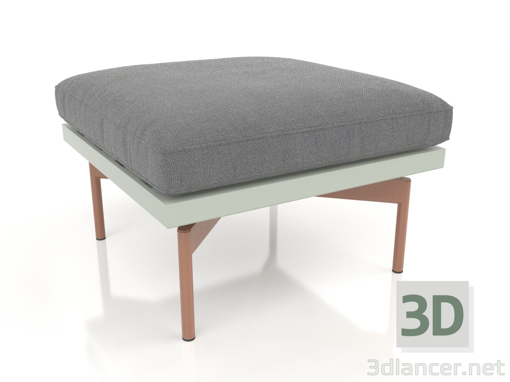 3D Modell Pouf für einen Clubsessel (Zementgrau) - Vorschau