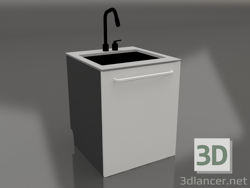 3D modeli Lavabo 60 cm (gri) - önizleme