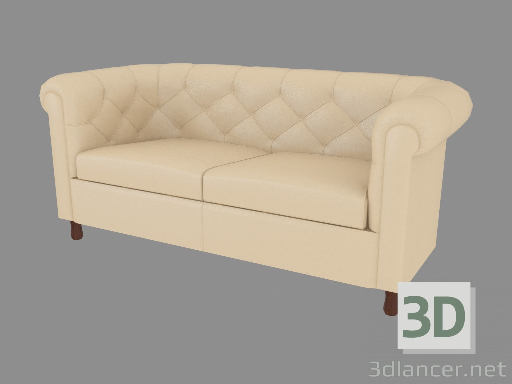 3D Modell Doppel-Ledersofa (165) - Vorschau