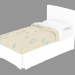 3d model Cama individual Plaza - vista previa