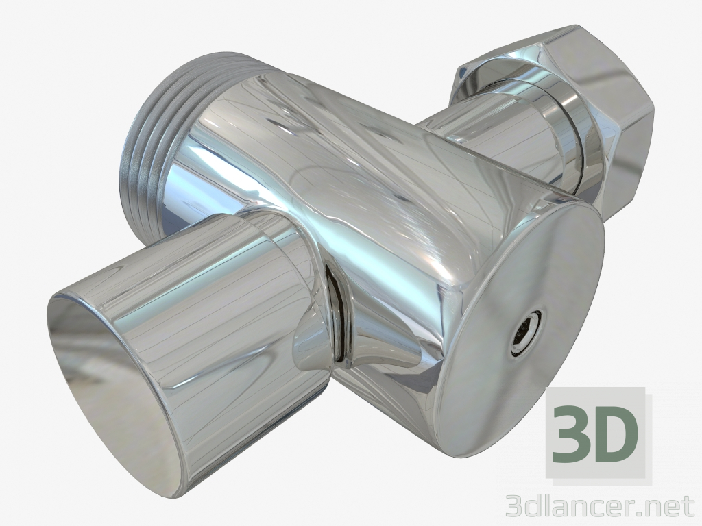 3d model The gate with the valve angular (under a hexagon) G1 "HPxG3-4NG - preview