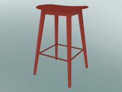 Taburete de bar con base de madera de fibra (H 65 cm, rojo polvoriento)