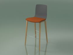 Bar chair 3999 (4 wooden legs, polypropylene, with a pillow on the seat, oak)