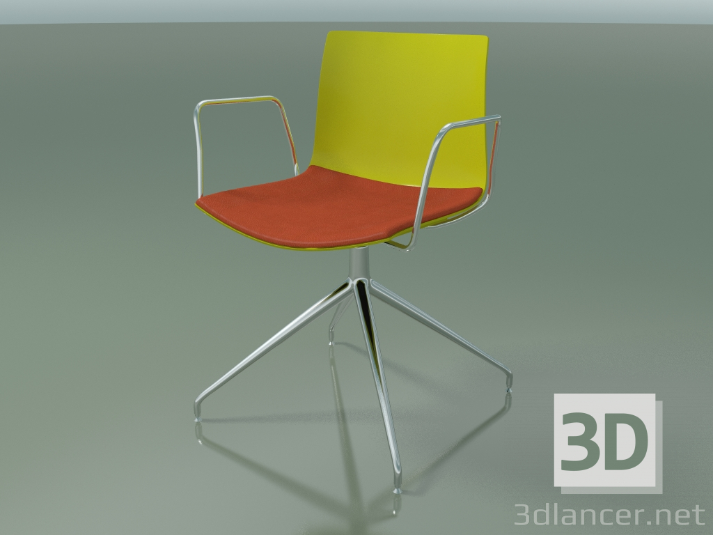 3D modeli Sandalye 0279 (döner, kolçaklı, koltuk minderli, LU1, PO00118) - önizleme