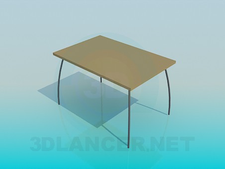 modèle 3D Table avec les jambes arquées - preview