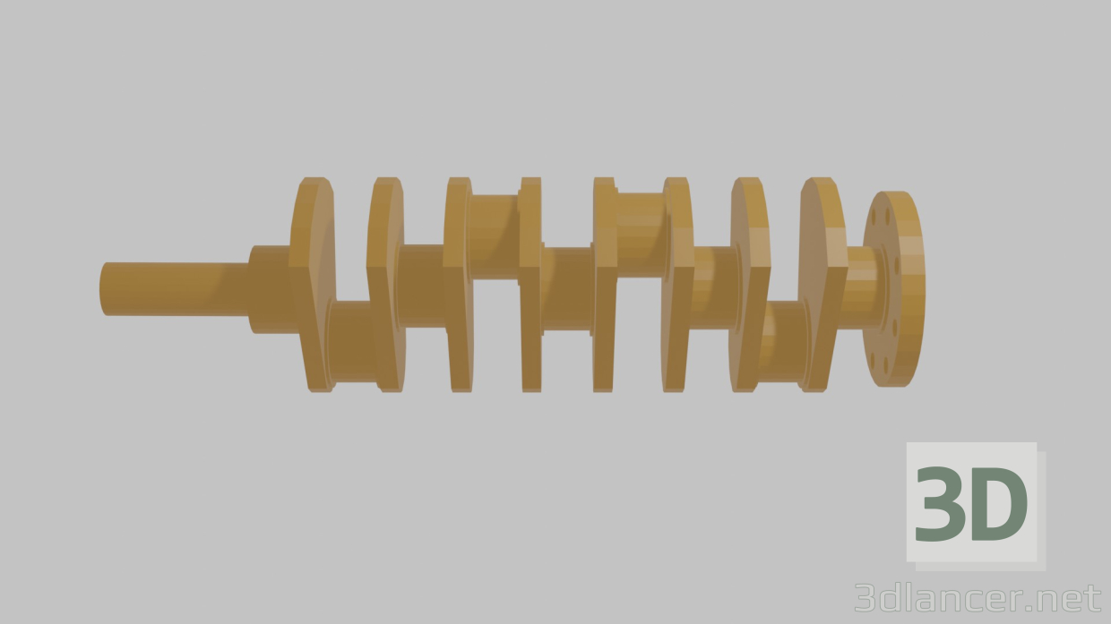 3d model crankshaft, cigueñal de auto - vista previa