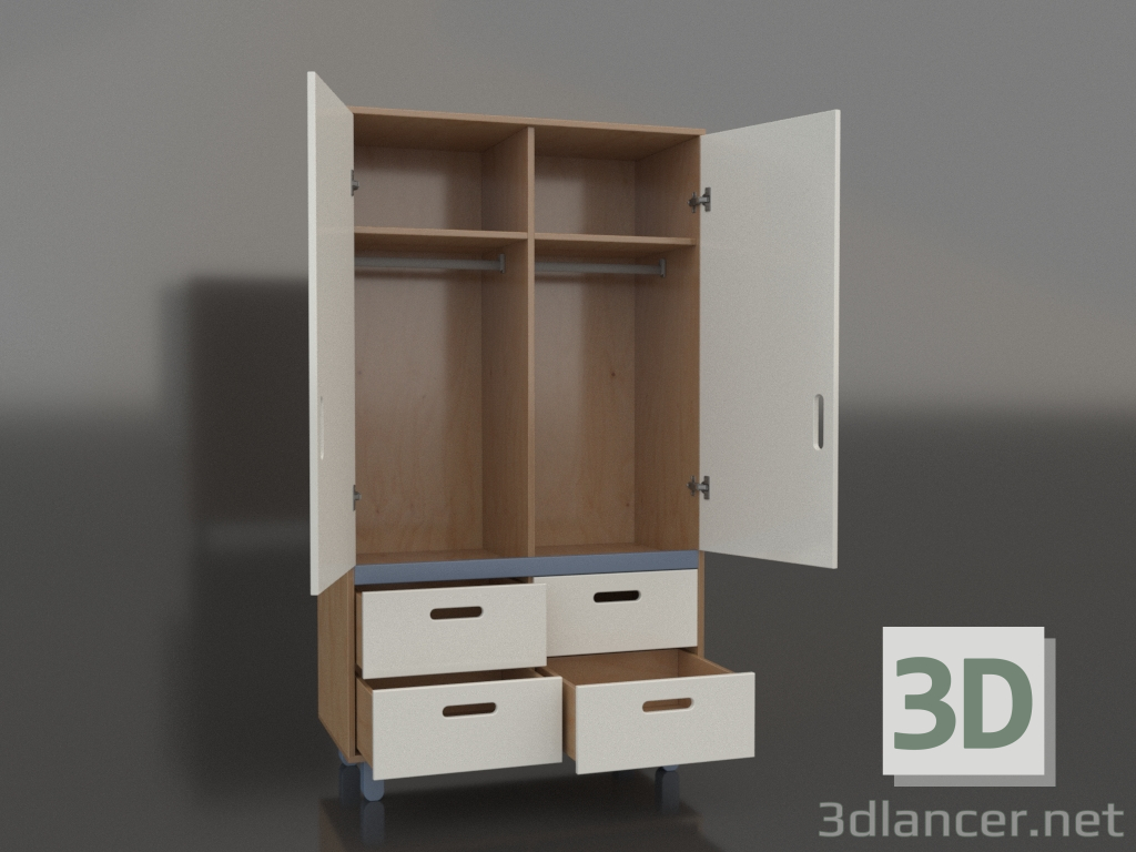 3D Modell Offener Kleiderschrank TUNE HB (WBTHBA) - Vorschau