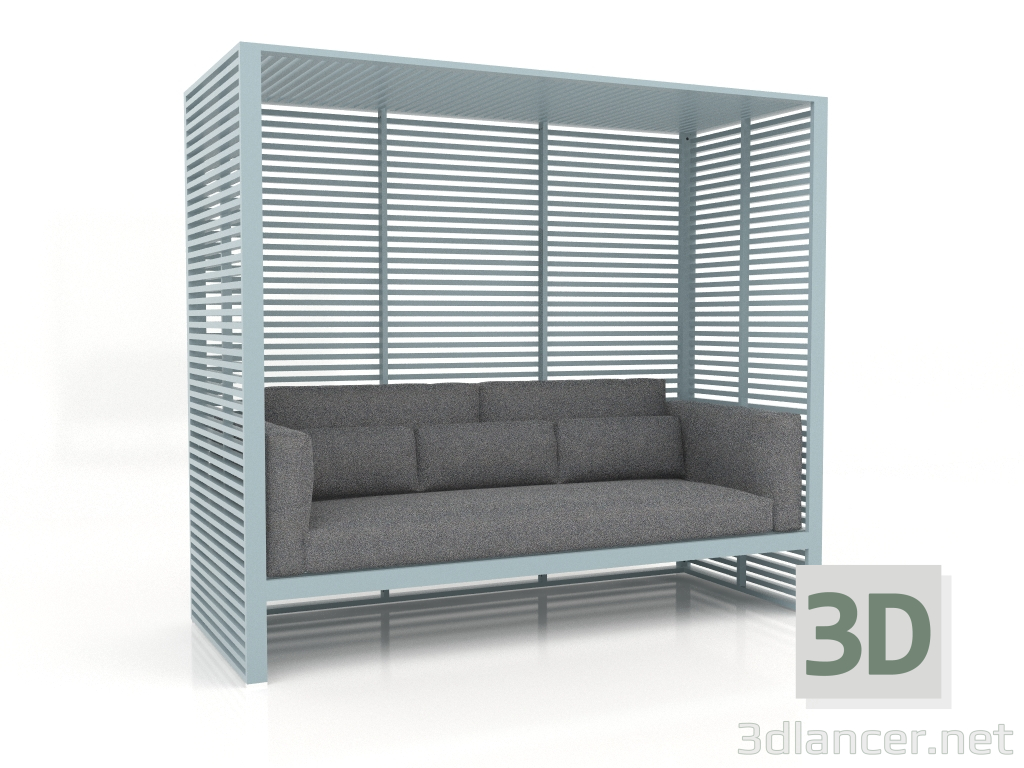 3d model Sofá Al Fresco con estructura de aluminio y respaldo alto (Gris azul) - vista previa