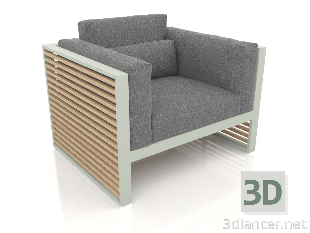 3d model Lounge chair with a high back (Cement gray) - preview