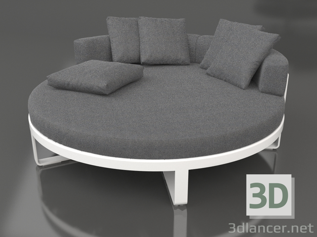 modèle 3D Lit rond pour la détente (Blanc) - preview