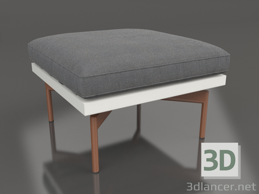 modello 3D Pouf per poltrona club (Grigio agata) - anteprima