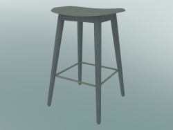 Tabouret de bar avec base en fibre de bois (H 65 cm, gris)