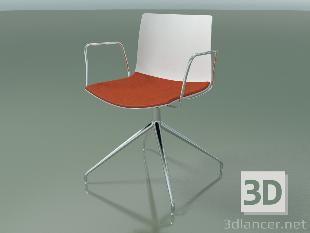 3d model Chair 0279 (swivel, with armrests, with seat cushion, LU1, PO00101) - preview