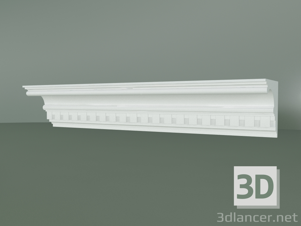 modello 3D Cornicione in gesso con ornamento KV504 - anteprima