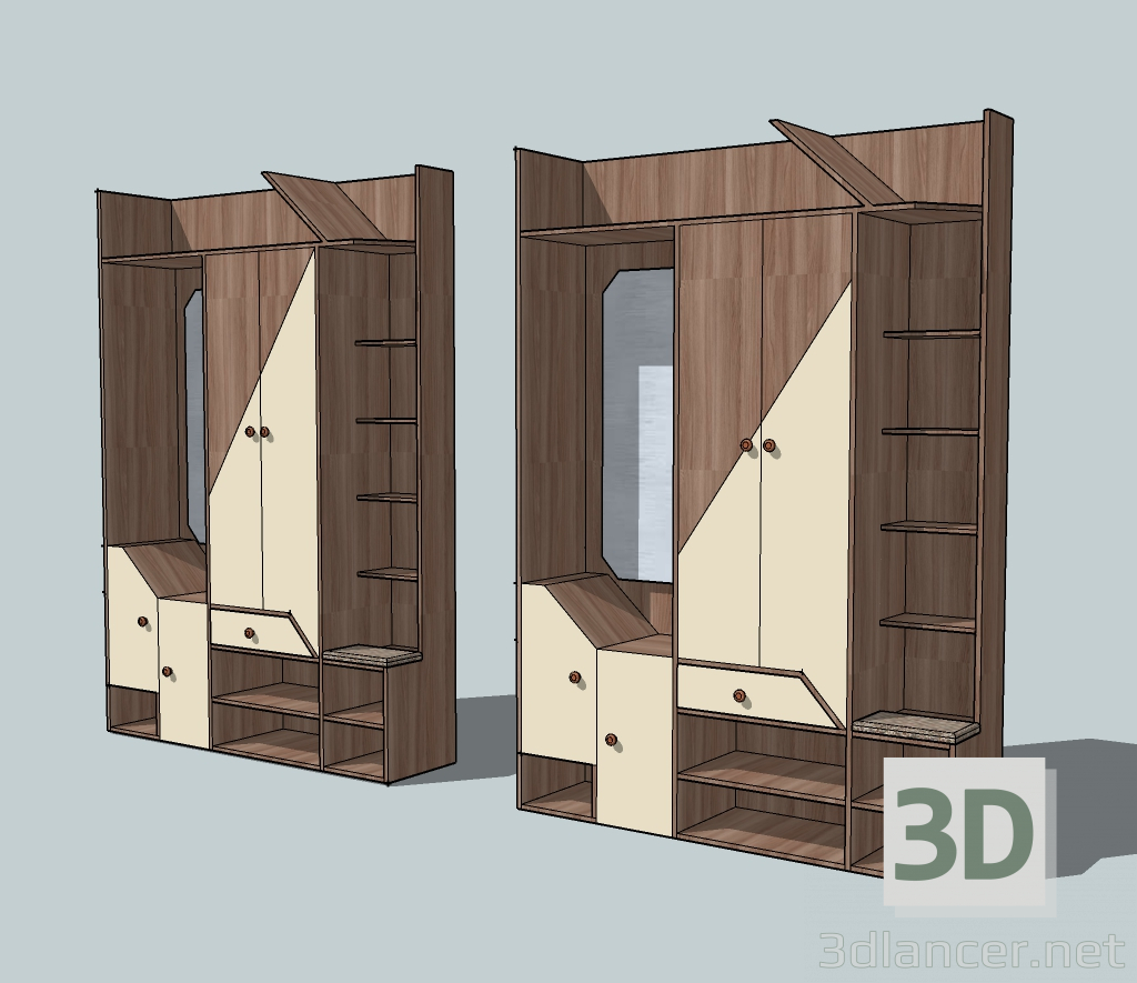 3d model ladrido de pasillo - vista previa