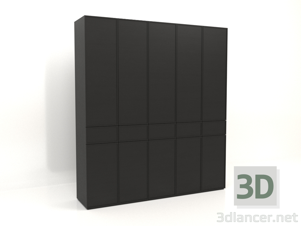 3d model Wardrobe MW 03 wood (2500x580x2800, wood black) - preview