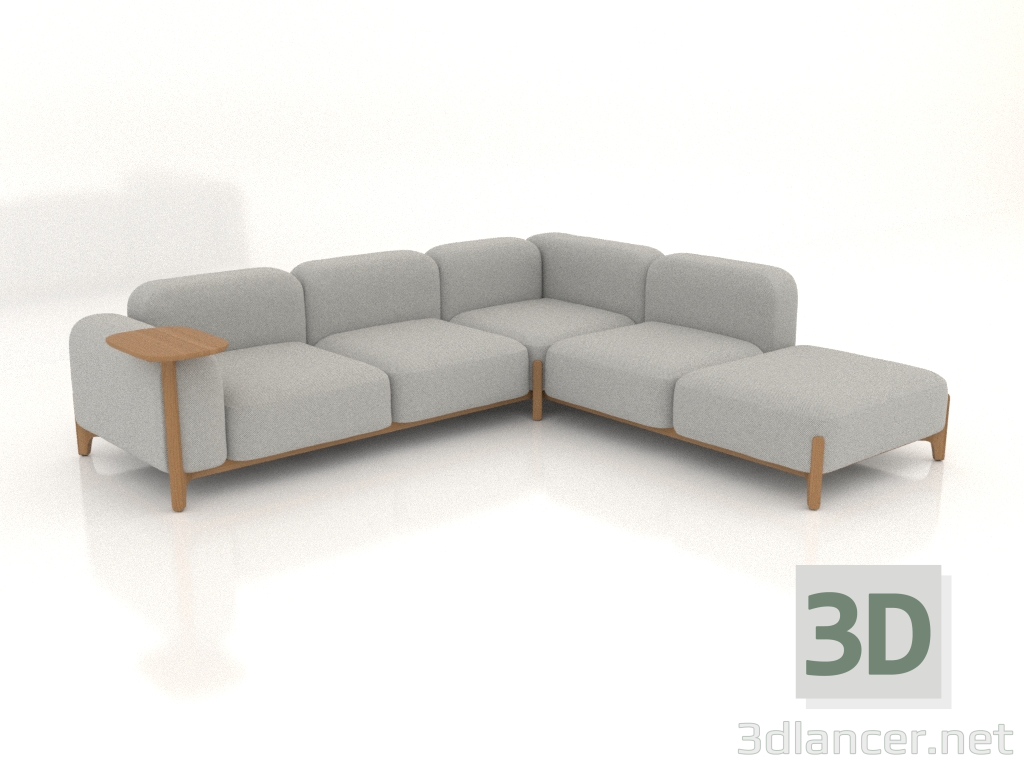 modèle 3D Canapé modulable (composition 30) - preview