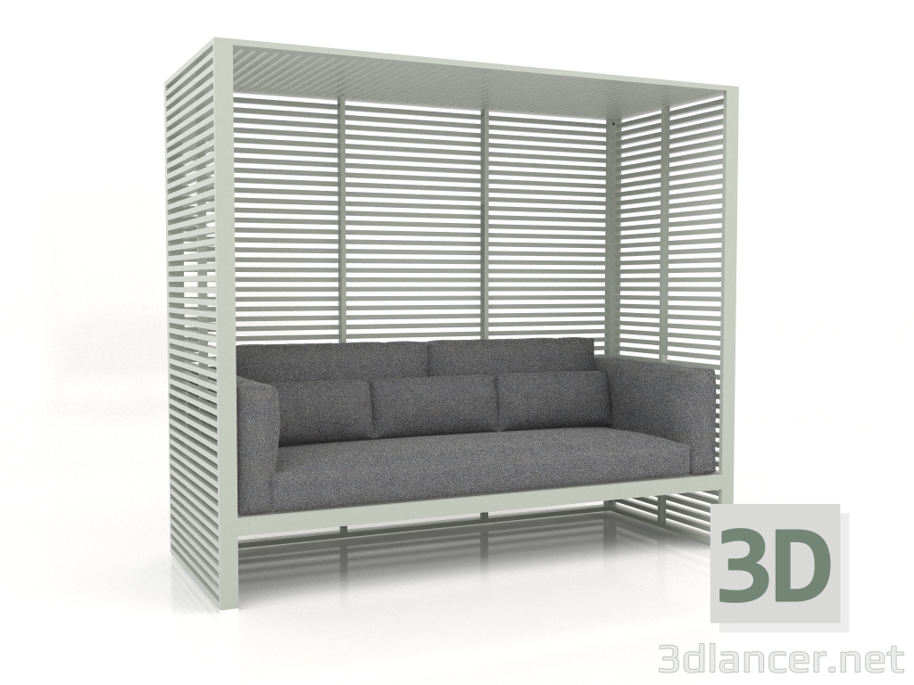 3d model Sofá Al Fresco con estructura de aluminio y respaldo alto (Gris cemento) - vista previa