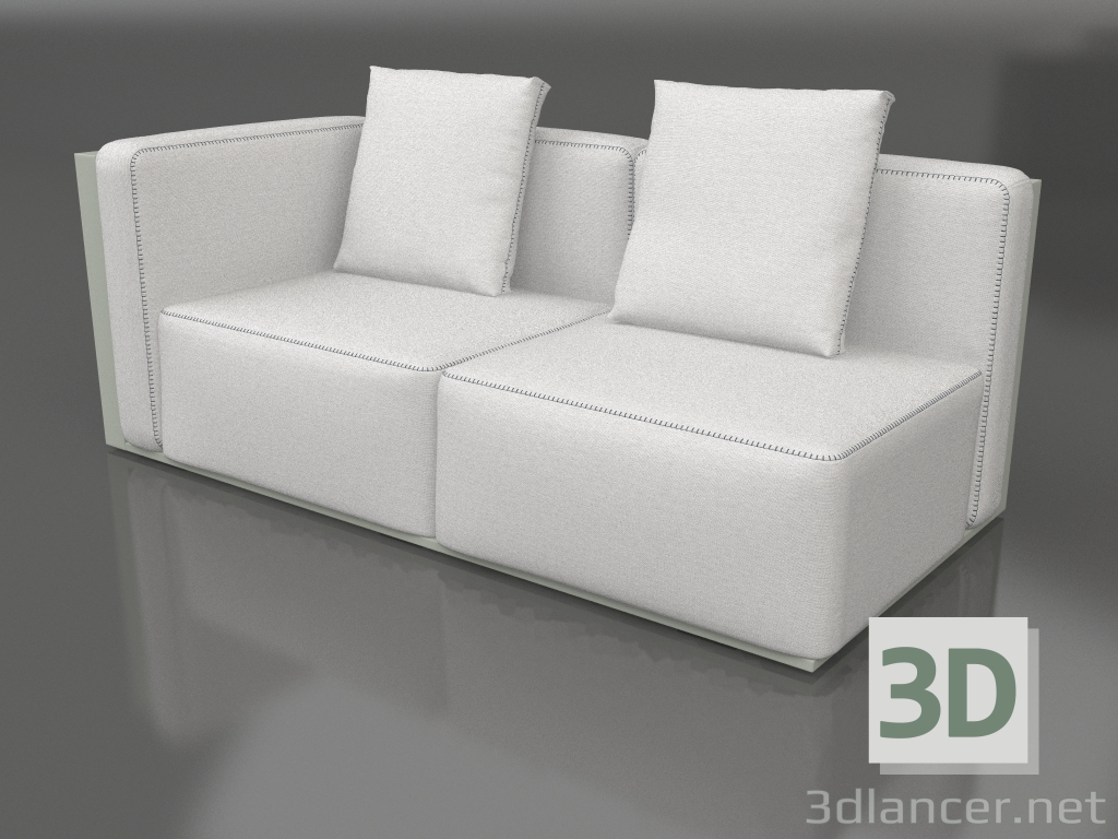 3d model Módulo sofá sección 1 izquierda (Gris cemento) - vista previa