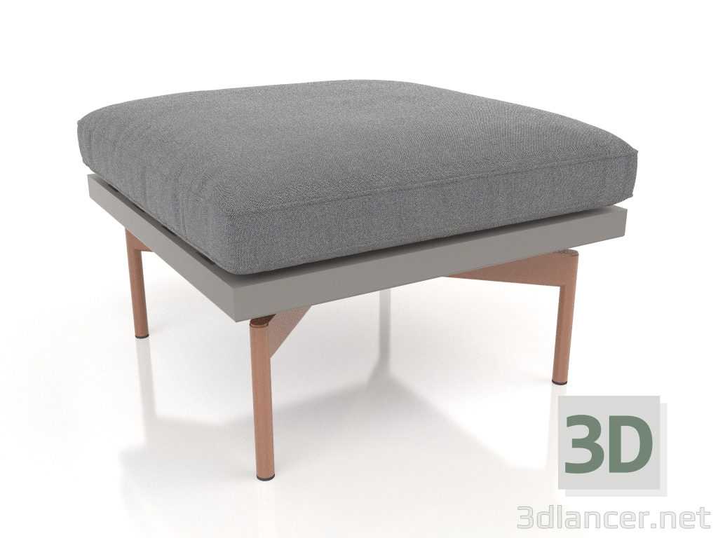 3d model Puf para sillón club (gris cuarzo) - vista previa