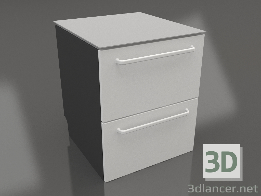 3d model Mueble 2 cajones 60 cm (gris) - vista previa