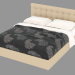 3d model Double bed in leather upholstery Relais - preview